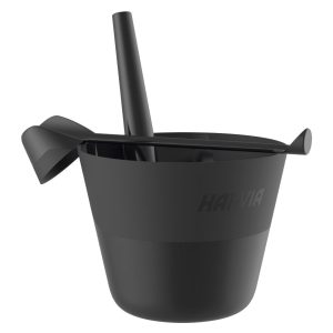 საუნის აქსესუარების ნაკრები Harvia Click pail and ladle plastic, black (SA009)