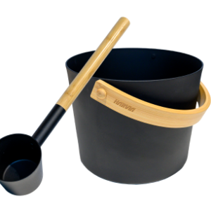 საუნის აქსესუარების ნაკრები Harvia pail and ladle Steel black (SAC10111)