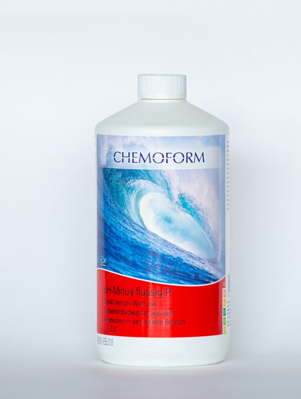 თეთღ ფონზე მოთავსებულია chemoform -ის ფირმის თხევადი PH-MINUS